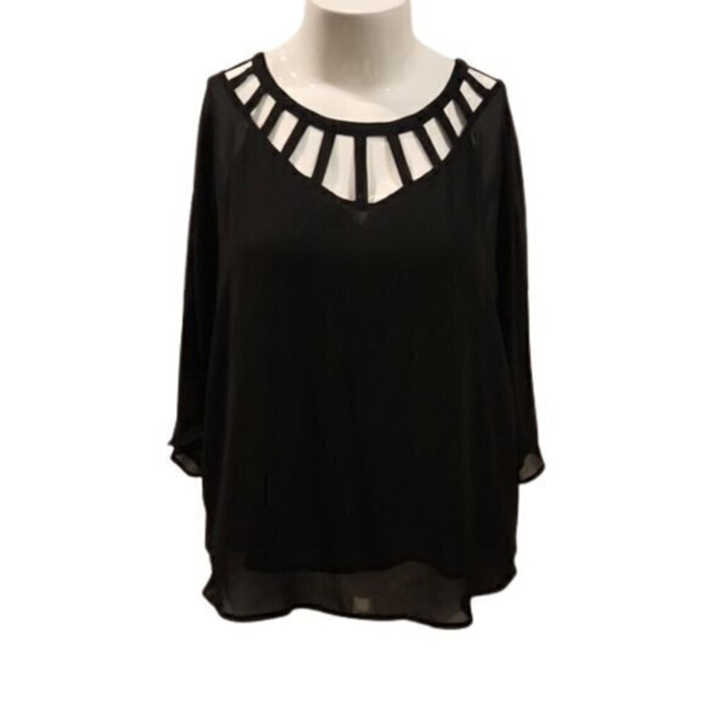 [Maurices] Black 2 Layer Blouse - Size 2
